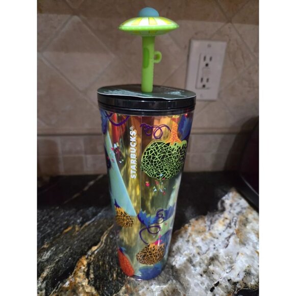 Starbucks Halloween 2024 UFO Straw Top Pumpkin Tumbler Glow in Dark UNRELEASED - Picture 2 of 5